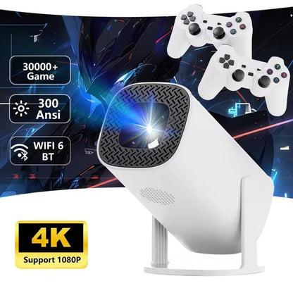 Projecteur LED HD 4K + 10 000 jeux – Lampe LCD, sans fil, idéal maison & extérieur, compatible téléphone.