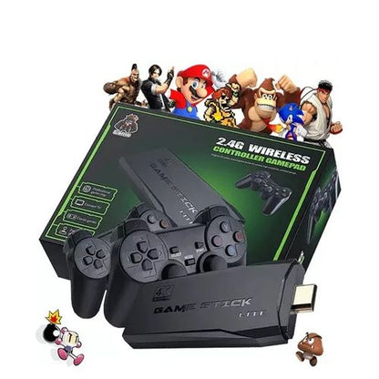 Nouvelle manette de jeu rétro 4K 2024, avec 9 émulateurs intégrés, plus de 20 000 jeux, sortie HDMI 4K, manettes sans fil 2,4 GHz, jeux vidéo Plug and Play rétro pour TV