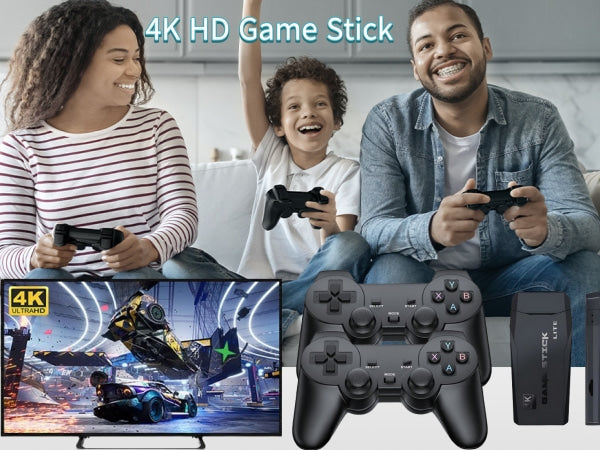 Nouvelle manette de jeu rétro 4K 2024, avec 9 émulateurs intégrés, plus de 20 000 jeux, sortie HDMI 4K, manettes sans fil 2,4 GHz, jeux vidéo Plug and Play rétro pour TV
