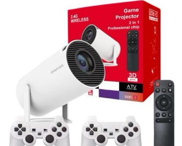 Projecteur LED HD 4K + 10 000 jeux – Lampe LCD, sans fil, idéal maison & extérieur, compatible téléphone.